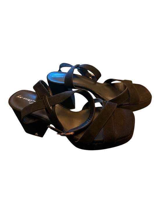 Circus NY by Sam Edelman Shoes - Circus NY by Sam Edelman Black Suede Block Heel Platform Sandals